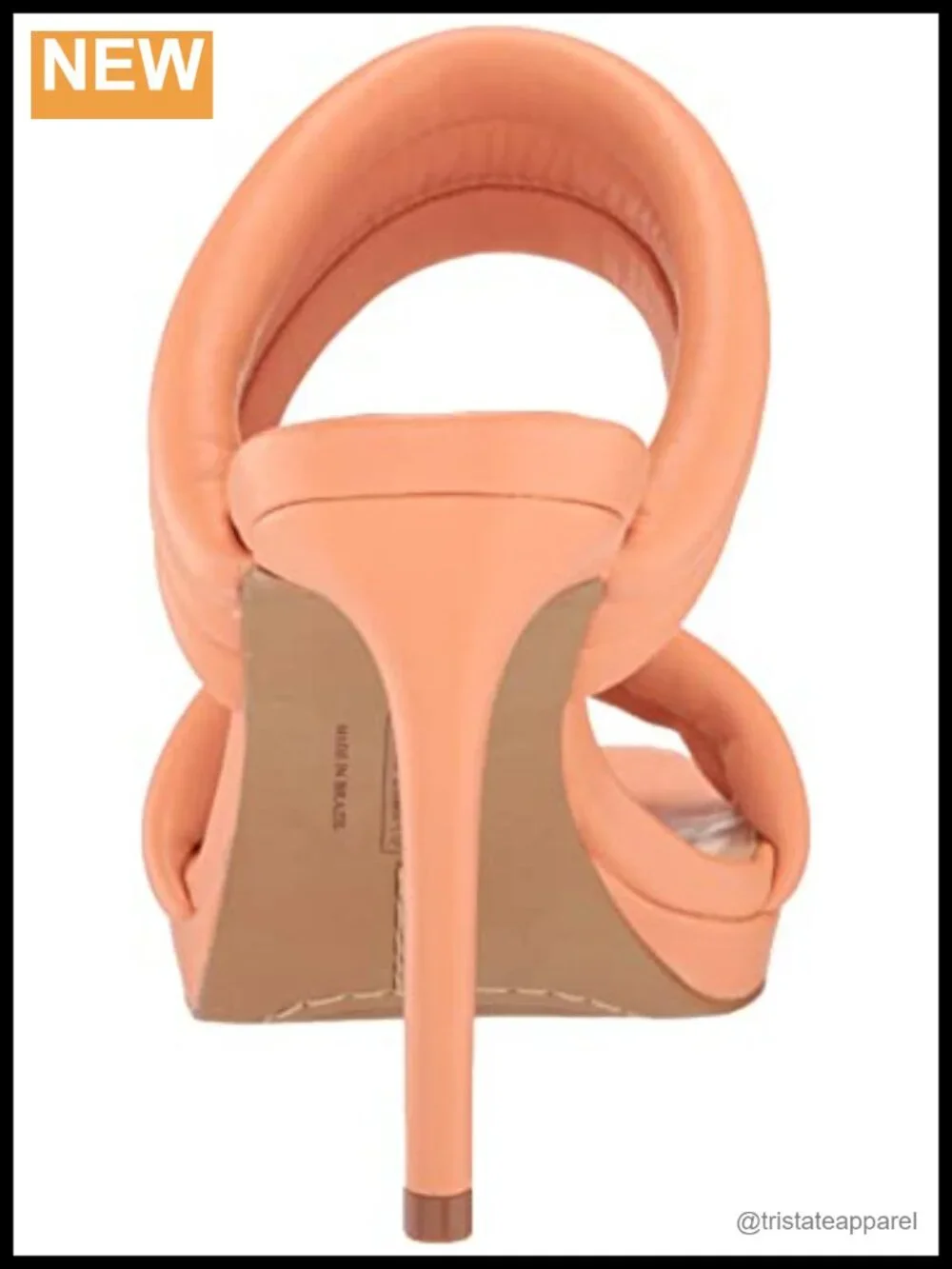 Nappa Leather Platform Sandal Slip On Adjustable Ankle Strap Dressy